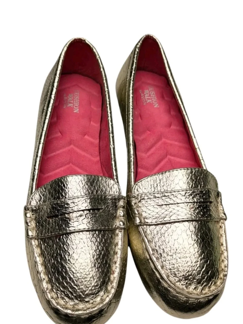 Avon Cushion Walk Gold Loafers Slip On Shoes 9